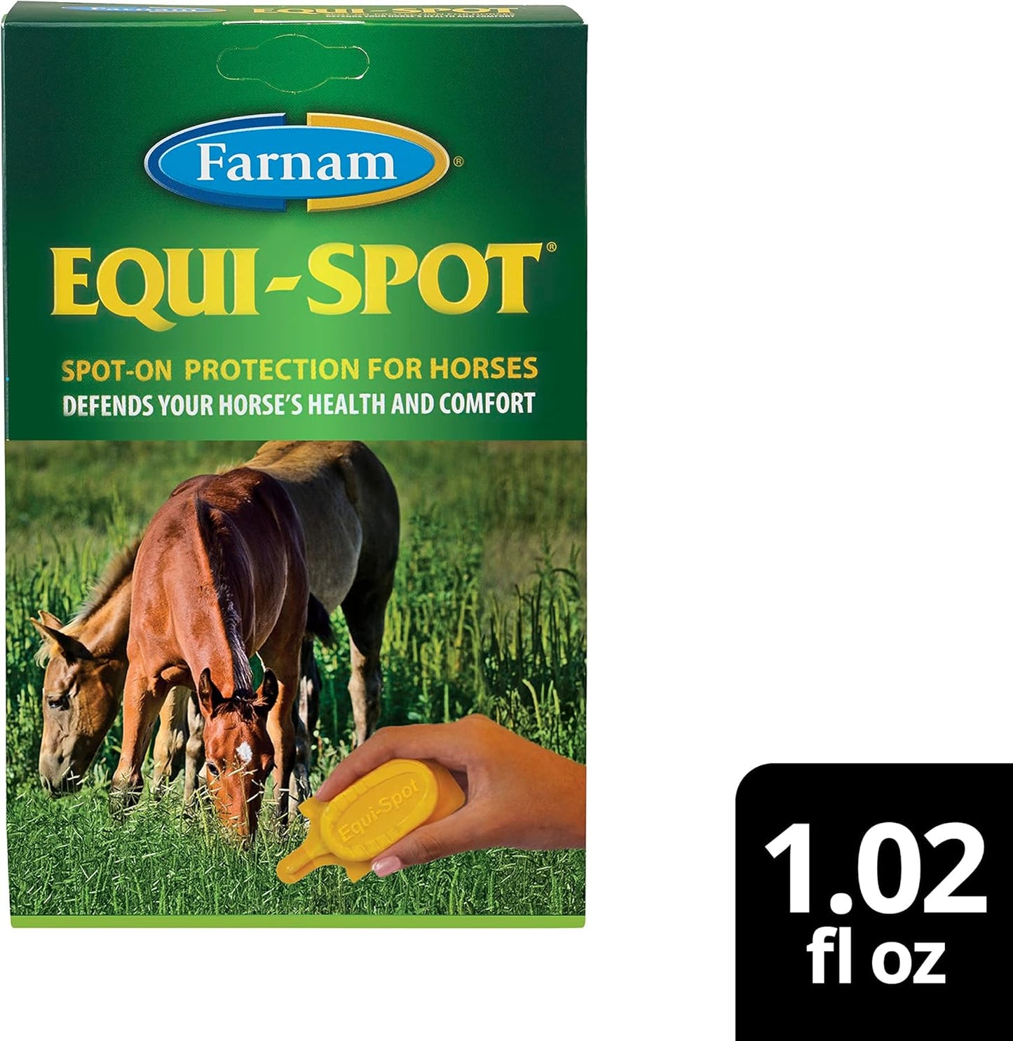 Farnam Equi-Spot Fly Control Horses 3-Pack Waterproof Kills Flies Ticks 6 Weeks