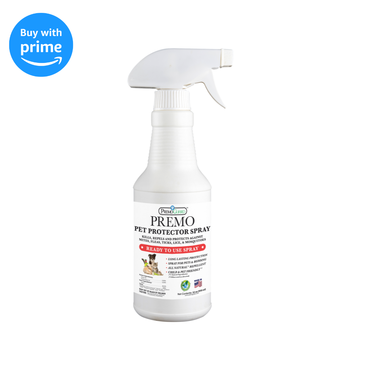 Pet Protector 32 oz | Plant Based Natural Non-Toxic | Premo Guard