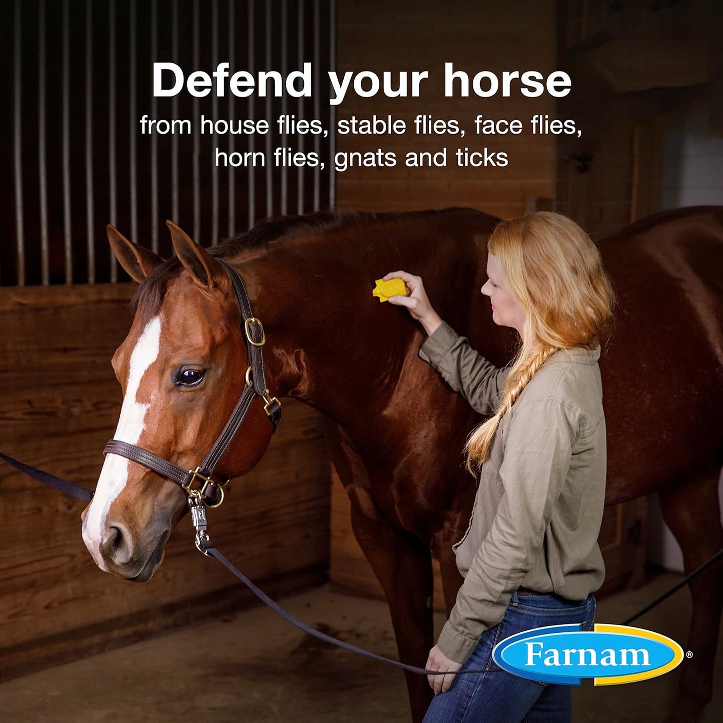 Farnam Equi-Spot Fly Control Horses 3-Pack Waterproof Kills Flies Ticks 6 Weeks