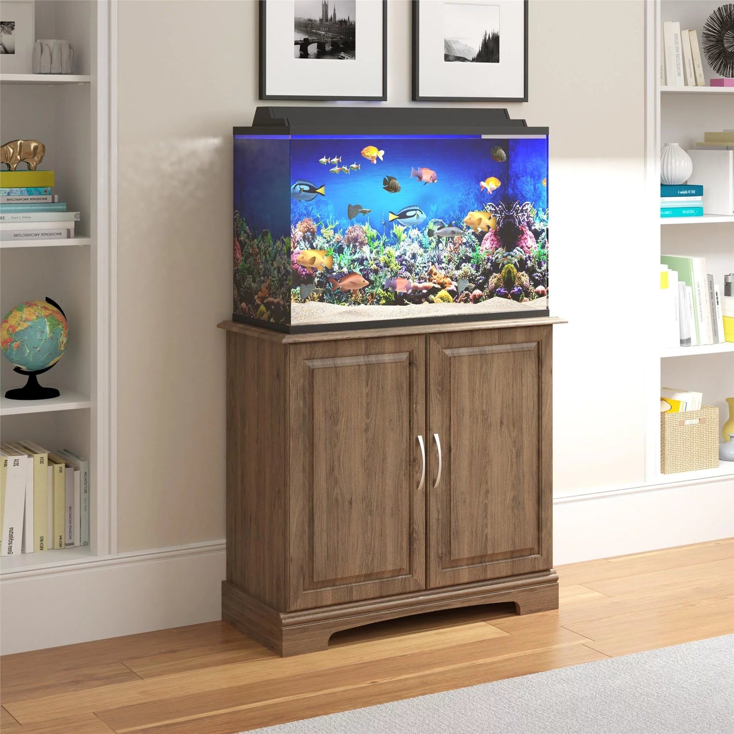 Alta Vista 29 - 37 Gallon Aquarium Stand, Rustic Oak