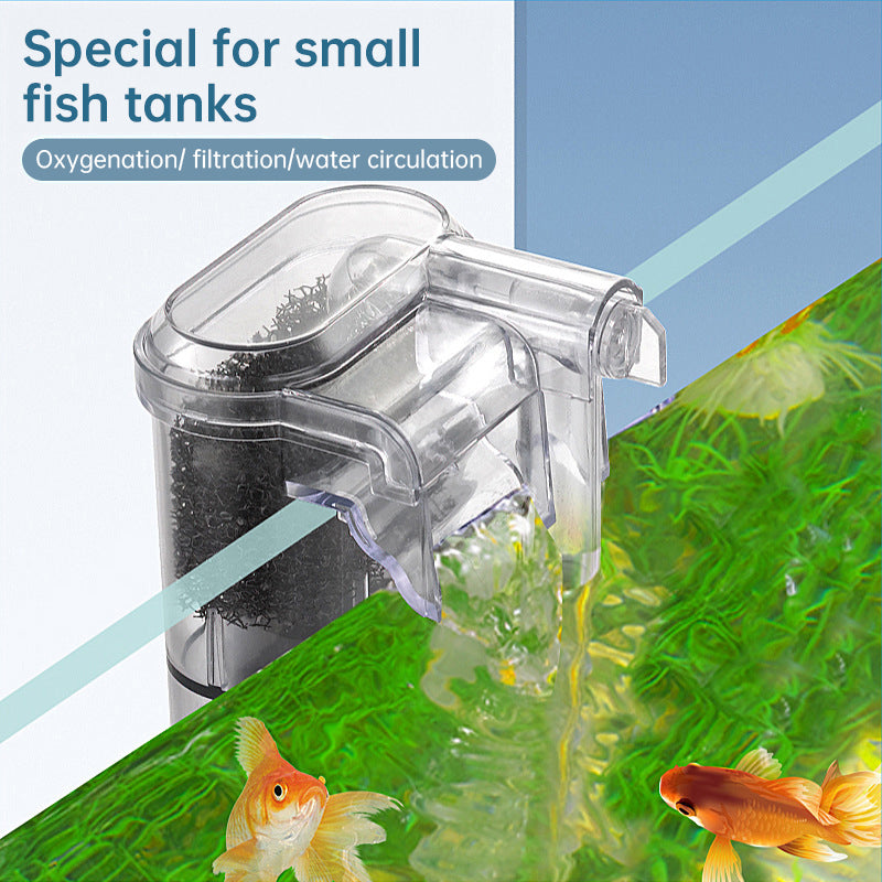 New USB - powered hanging aquarium filter, 2.5W, 250L/H. Ideal for aquariums under 30cm. Mini size.