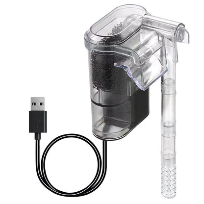 New USB - powered hanging aquarium filter, 2.5W, 250L/H. Ideal for aquariums under 30cm. Mini size.